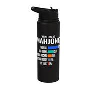 Funny Mahjong Why I Lose at MAHJ Mah Jongg Player Stainless Steel Insulated Water Bottle