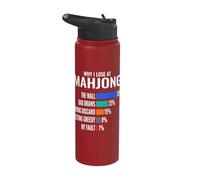 Funny Mahjong Why I Lose at MAHJ Mah Jongg Player Stainless Steel Insulated Water Bottle