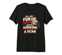 Funny Mail Carrier Barcode Scan Postal Worker Premium T-Shirt
