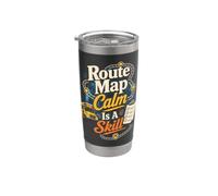 Funny Mail Carrier Route Map Calm is A Skill Humor Stainless Steel Insulated Tumbler