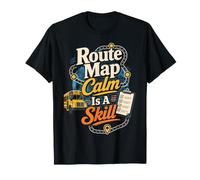 Funny Mail Carrier Route Map Calm is A Skill Humor T-Shirt