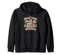 Funny Maine Coon Cat Xmas Cute Maine Coon Cat Choir Zip Hoodie