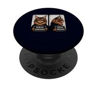 Funny Maine Coon Mugshot Serial Shredder Bad Cat Kitty Owner PopSockets Adhesive PopGrip