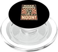 Funny Make Mornings Start Noon Vintage Ironic PopSockets PopGrip for MagSafe