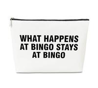 Funny makeup bag for bingo players, gift for her, what happens in bingo stays, money game or casino, gift for gambling lovers or gamblers, Colorful