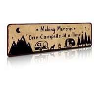 Funny Making Memories One Campsite at a Time Metal Tin Sign Wall Decor Farmhouse Rustic Camp Signs for Home Garage Men Cave Yard Decor,4x16 Inch