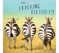 Funny Male Birthday Card for Him - General Card for Men - Zebras in the Desert - Have a Cracking Birthday - Humorous Design - Made in the UK - Eco-Friendly