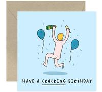Funny Male Birthday Greeting Cards for Dad - Cracking Birthday Card - Rude Cheeky Illustrated Birthday Cards for Him - Hilarious Birthday Cards for Men - Brother Son Uncle Nephew | Blank Inside