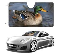Funny Mallard Duck Car Windshield Sun Shade, Reflector Car Sun Visor, Foldable Front Window Sunshade Cover, Heat Insulation, Blocks UV Rays, Keeps Vehicle Cool, for SUV Truck(51"x28")
