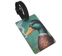 Funny Mallard Duck Vintage Luggage Tags Name Id Label Suitcase Tags, Ideal for Travel Cruise Backpacks Bag