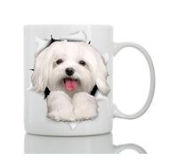 Funny Maltese Dog Mug - Ceramic Funny Coffee Mug - Perfect Dog Lover Gift - Cute Novelty Coffee Mug Present - Great Birt one Size only