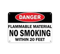 Funny Man Cave Garage Decor Danger Flammble Material No Smoking Within 20 Feet Hazard House Decor Yard Fence Caution Noticefunny Signs Funny Vintage Metal Sign Poster 8X12 Inches