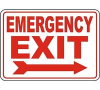 Funny Man Cave Garage Decor Emergency Exit (Right Arrow) Sign Only Parking Sign Warning Caution Outdoor Street Road Decor Funny Vintage Metal Sign Poster 8X12 Inches