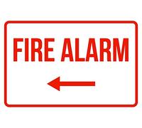 Funny Man Cave Garage Decor Fire Alarm Left Arrow No Parking (Red) Garage Kitchen Wall Decor Shop Bathroom Wall Yard Bedroom Funny Vintage Metal Sign Poster 8X12 Inches