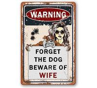 Funny man cave metal signs for garage accessories bar wall decor sign vintage man cave posters forget the dog beware of wife tin signs 8×12 INCH