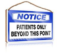 Funny Man Cave Signs Notice Patients Only Beyond This Point Wooden Sign Kitchen Sign Decor Fall Outdoor Decor(23X35CM)