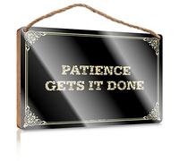 Funny Man Cave Signs Patience Gets It Done Wooden Sign Porch Funny Signs Beach Decorations For Home(20X30CM)