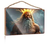 Funny Man Cave Signs Thundering Majesty: The God Of Lightning Wooded Sign Decor For Bedroom Front Porch Decor Farmhouse(15X28CM)