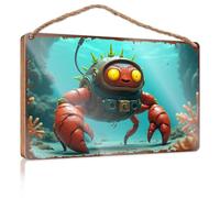Funny Man Cave Signs Underwater Adventure: The Lobster Diver'S Quest For Coral Treasur Wooded Sign Decor For Bedroom Front Porch Decor Farmhouse(20X30CM)