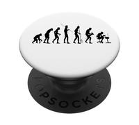Funny Man Evolution, Ape to Geek/Nerd PopSockets Adhesive PopGrip