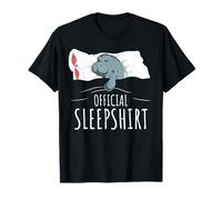 Funny Manatee Apparel Gift Ideas Official Sleepshirt T-Shirt - Kids Unisex Black Short Sleeve Crew Neck Classic Fit Pull On Sleepwear T-Shirt - S