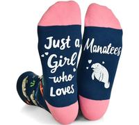 Funny Manatee Lover Gift for Women Girls, Novelty Manatee Non-Slip Socks Environmentalist Gift for Sea Creature Lovers