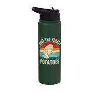 Funny Manatee Sea-Cow Pun Save The Floaty Potatoes Stainless Steel Insulated Water Bottle