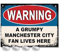 Funny Manchester Football Fan Sign - Grumpy City Supporter Gift for Men or Boys, Humorous City Metal Sign for Home Bar, Man Cave or Dads Shed