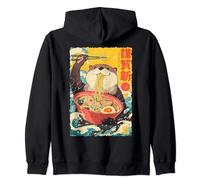 Funny Manga Anime Japanese Art Otter Eating Ramen Noodles Zip Hoodie