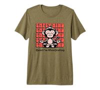 Funny Manifesting Monkey, Beginner Yoga Meditation Chimp Premium T-Shirt