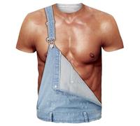 Funny Mankini All Over T Shirt for Men 3D Printed Casual Graphic Short Sleeve Tops Tees Fancy Dress Stag Do Tee Embarrassing Bachelor Party Top Light Blue