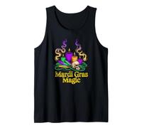 Funny Mardi Gras Magic with Skull Beads and Candles Tank Top