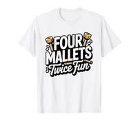 Funny Marimba Player Four Mallets Twice Fun Marching Band T-Shirt