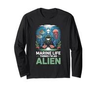 Funny Marine Life Thinks I’m an Alien Underwater Welder Long Sleeve T-Shirt