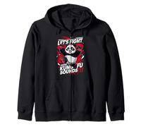 Funny Martial Arts Panda Kung Fu Fighter Cute Anime Cartoon Zip Hoodie