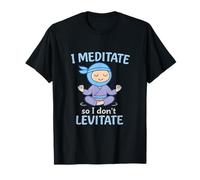 Funny Martial Arts Yoga Ninja Levitating Graphic T-Shirt