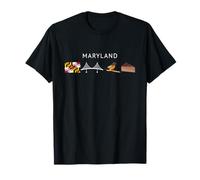 Funny Maryland Icons for Travelers Novelty Old Line State T-Shirt