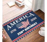 Funny Mat Independence Day Bath Rugs 250 Years America Flag Door Mat Non Slip Absorbent Bathroom Rug Carpetfarmhouse Doormat Home Entrance Kitchen Front Door Welcome Mat 16X24 Inch