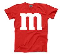 Funny Matching Costume - Chocolate Character Tshirt Matching Tees Halloween Couple Top Beginning with M Fancy Dress Party Team Tops Colours T-Shirt - 7-8 Years Red