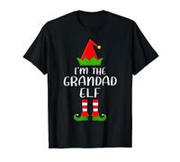 Funny Matching Family I'm The Grandad Elf Christmas T-Shirt