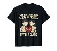Funny Matching Scars and Stories Couple Novelty T-Shirt