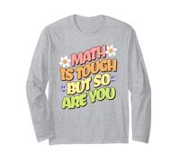 Funny Math is Tough But So are You Back to School Groovy Long Sleeve T-Shirt