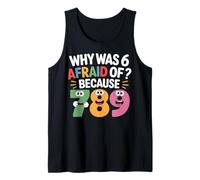 Funny Math Joke Why was 6 Afraid of 7 Number Pun Humor Tank Top