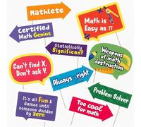 Funny Math Party Photo Booth Props - Pi Day Party Themed Party Decorations - Too Cool for Math Party Decor - Selfie Props with Sticks - 10pcs