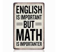 Funny Math Posters - Math Teacher Gift, Tin Sign Wall Art, Ideal Gifts for Math Teachers, Middle School & High School Classroom Decor, 8x12 Inch Metal Sign