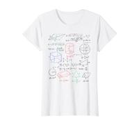 Funny Math Teacher Genius Enthusiast Calculus Formulas Nerd Value Graphic T-Shirt, Women, White, S