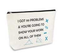 Funny Math Teacher Gift Makeup Bag Math Lover Gift for Women Cosmetic Bag Teacher Appreciation Gifts Teachers' Day Week Graduation Gift for Math Teacher Retirement Gifts Travel Toiletries Pouch