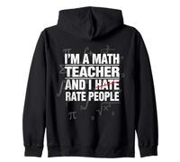 Funny Math Teacher Grading Humor Mathematics Symbols Zip Hoodie