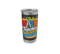 Funny Math Teacher I Have Problems Happy 100 Days of School Stainless Steel Insulated Tumbler