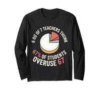 Funny Math Teacher Statistic Joke 6 Out of 7 Teachers Think Long Sleeve T-Shirt